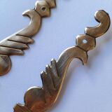 brass furniture door lock plate 1950s