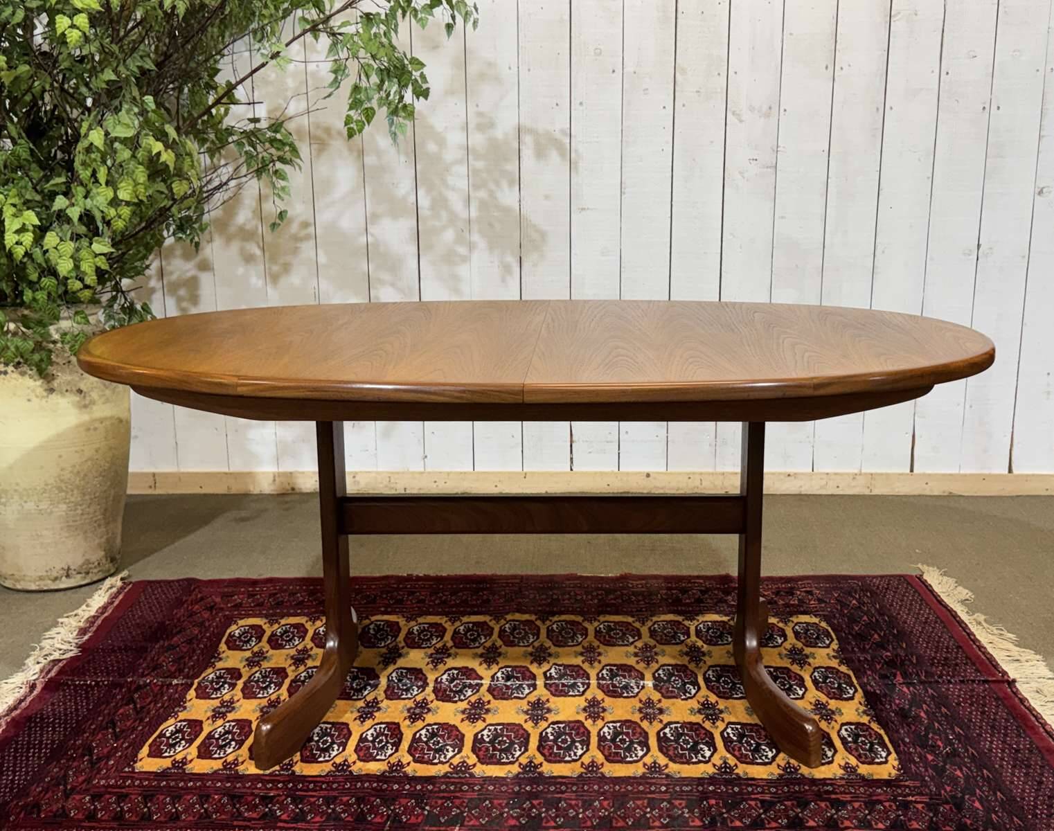 G-Plan oval teak table from the 1970s with a butterfly extension.