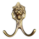 Antique brass lion coat hook