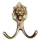 Patère lion en laiton ancien