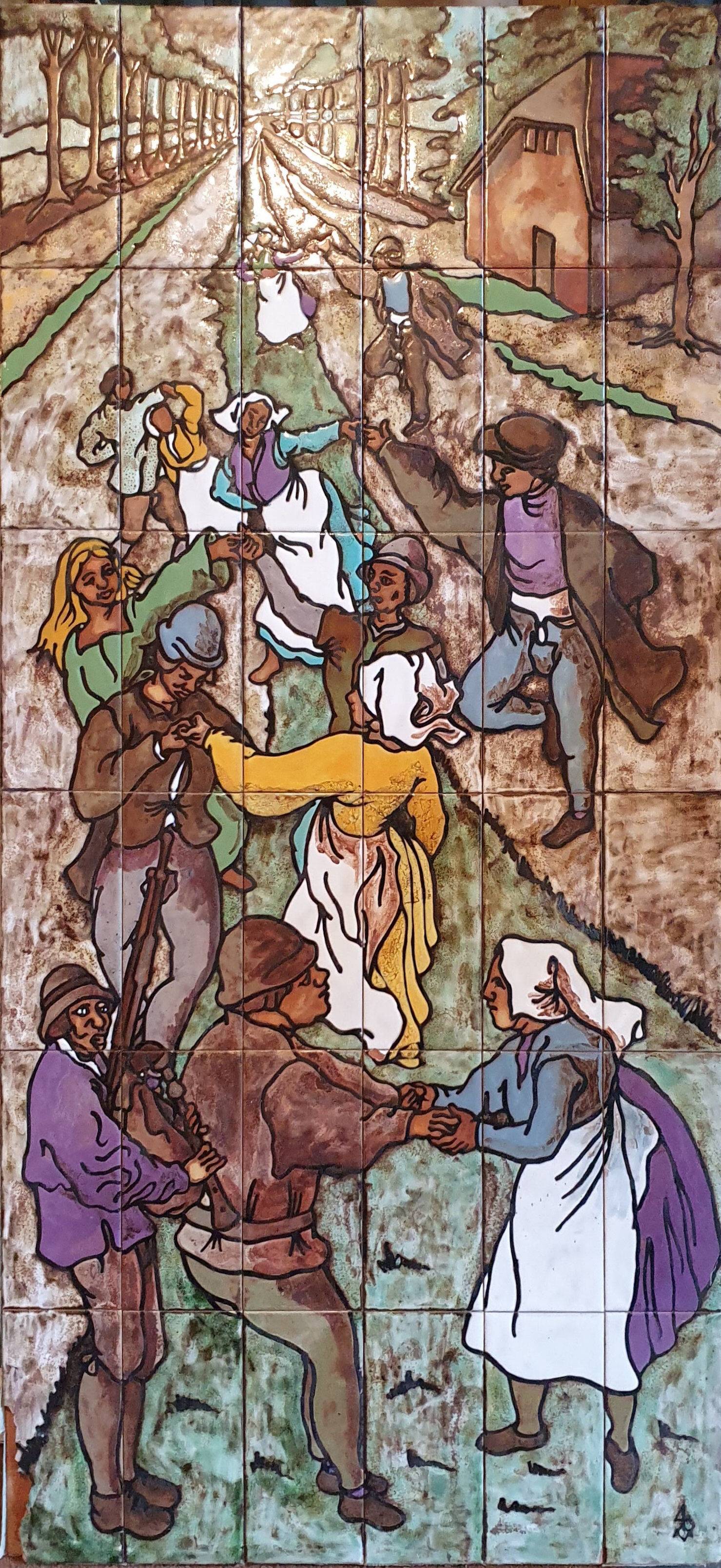 Decorative panel by Claude Vayssier ceramist in Vallauris