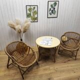 Rattan armchairs