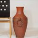 Monumental sun vase "Fat Lava" from the mid-century, with a rare movable ceramic handle handmade.