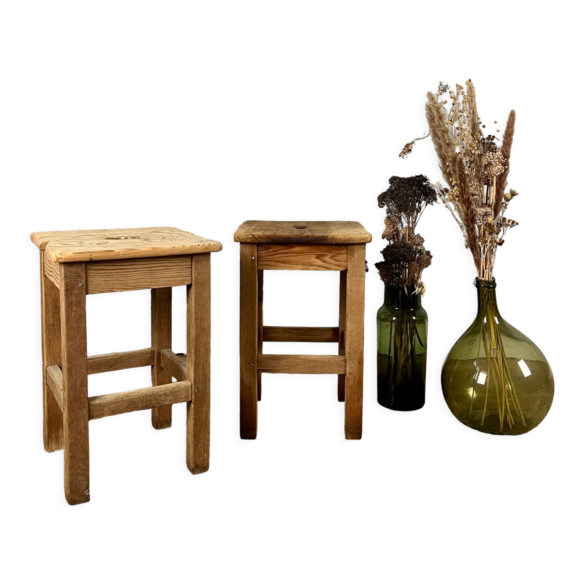 Wooden workshop stools