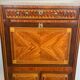 Louis XVI drop-leaf secretary in marquetry with a Carrara marble top.