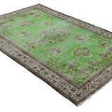 Anatolian handmade vintage rug 275 cm x 186 cm