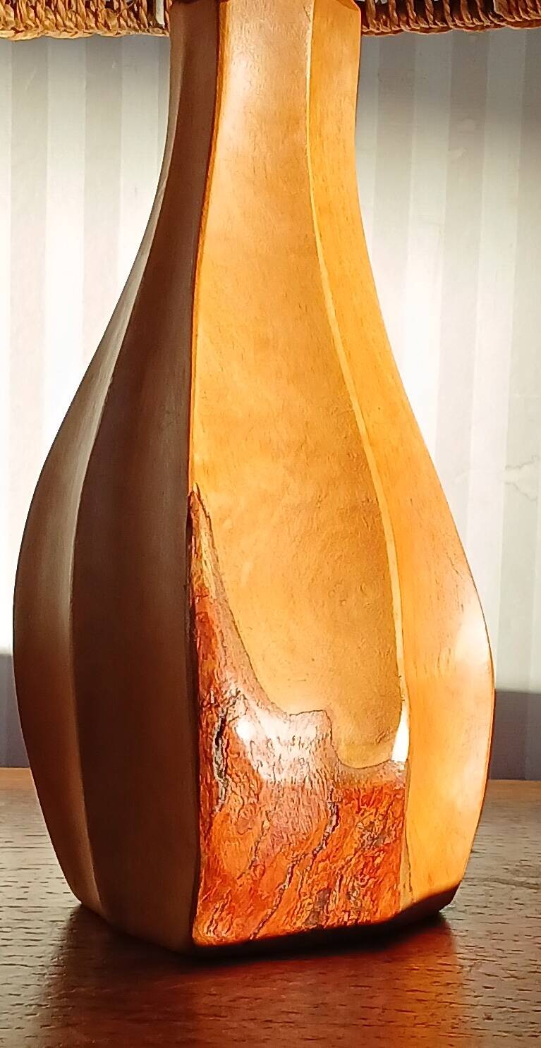 "Noll" lamp in wood and rope, circa 1950