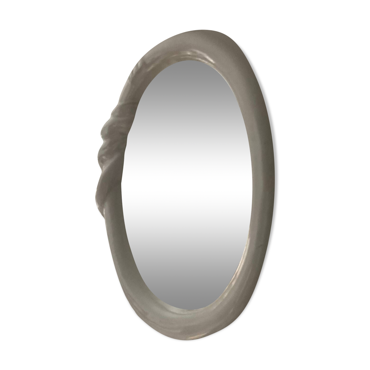 Vintage glazed ceramic mirror from the 70s