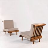 Pair of low chairs called La cachette selected by Charlotte Perriand