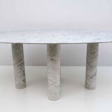 Mario Bellini Italian Carrara Marble Oval Dining Table for Cassina, 70s