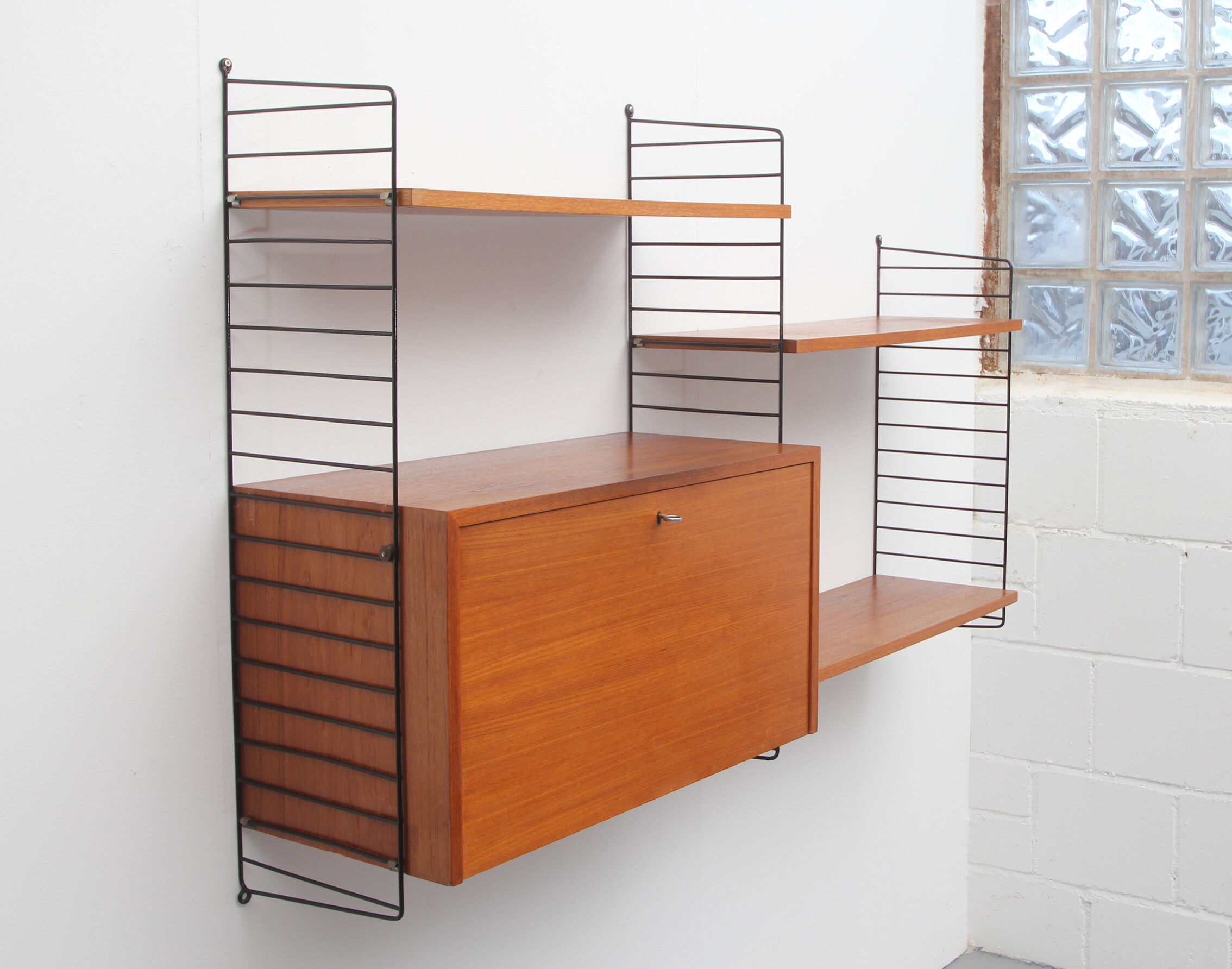 1960s wall unit teak Nisse Strinning, with secretary