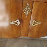 Headboard – console – sideboard – art deco – 2 doors – 2 niches in solid walnut e