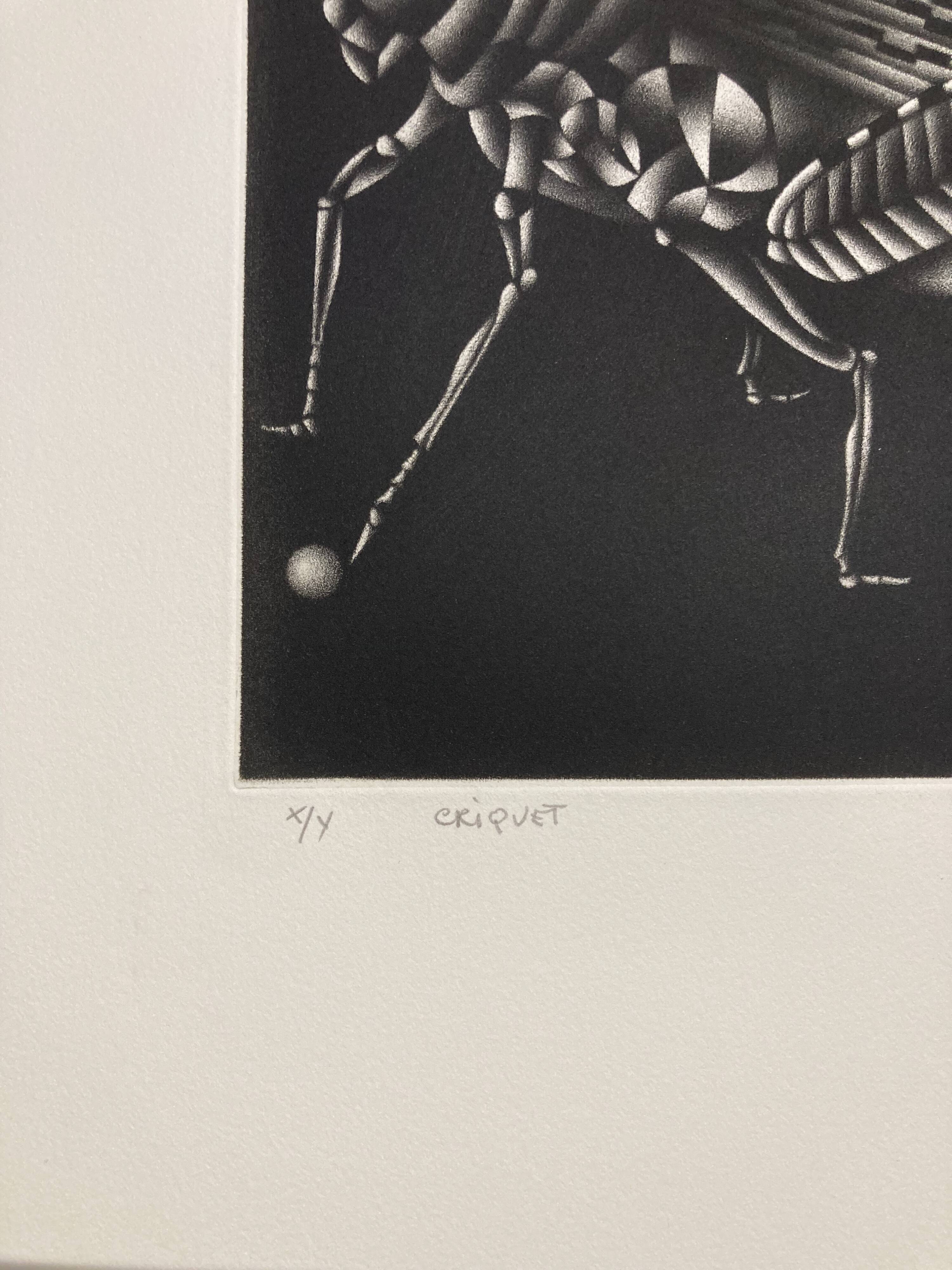 Mario avati (1921-2009), cricket, black manner, 1970