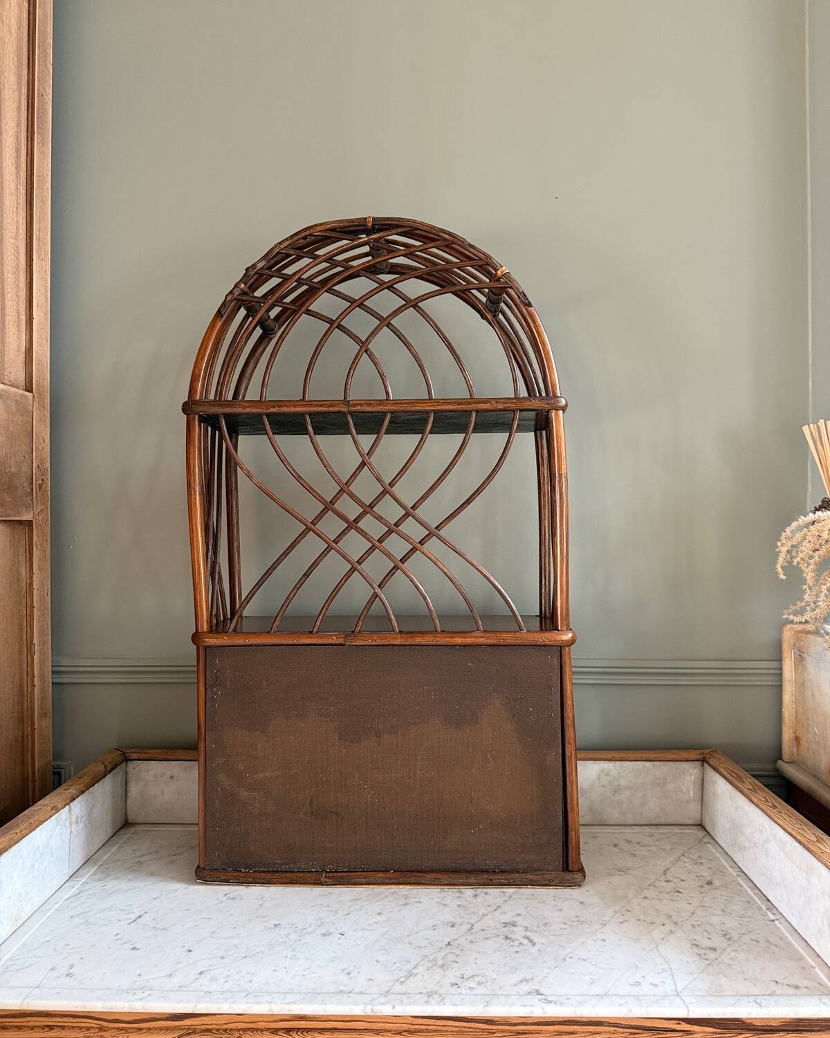 Vintage rattan shelf