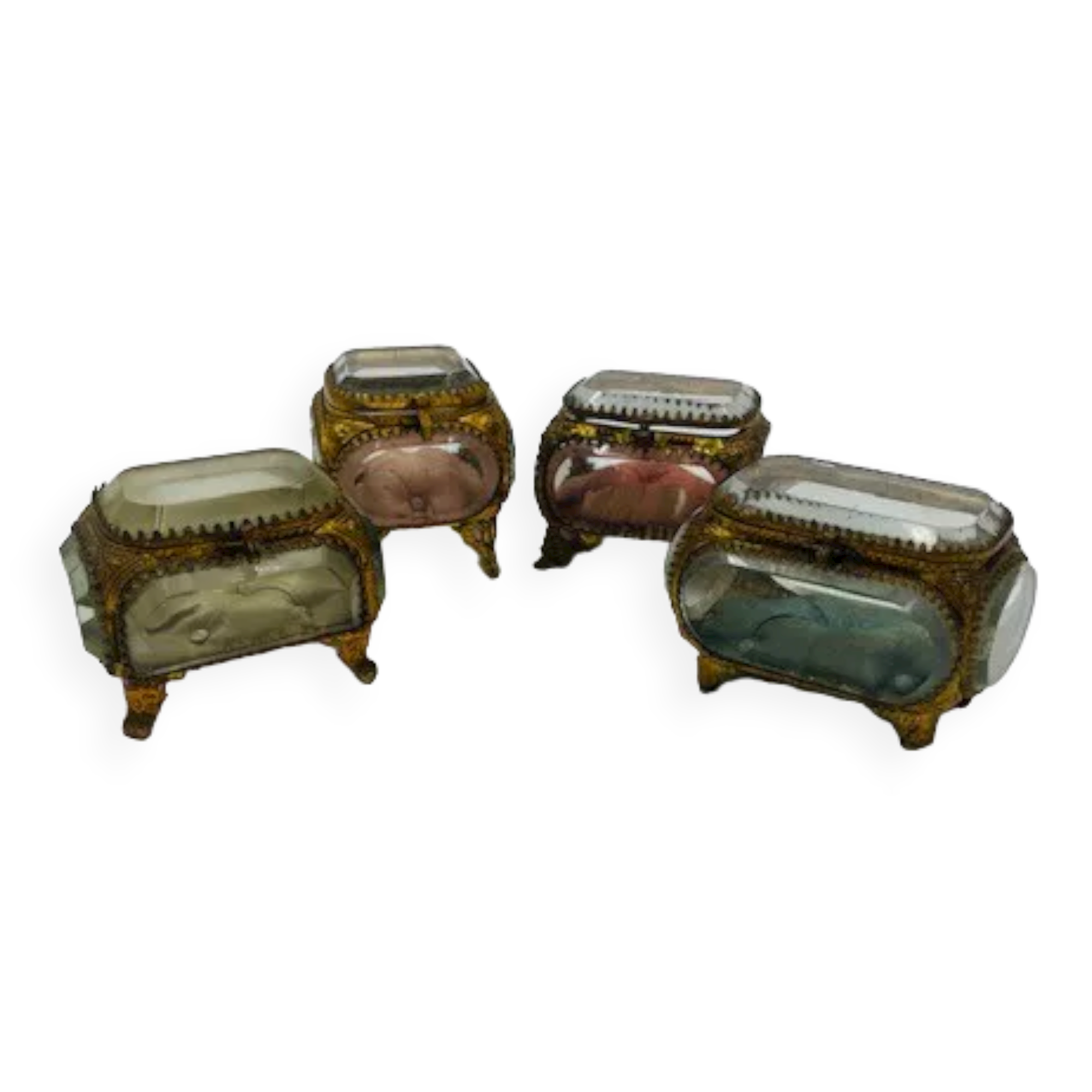 Set of 4 Antique Jewelry Boxes