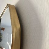 Miroir rétroviseur hexagonal 49x33cm vintage 1960