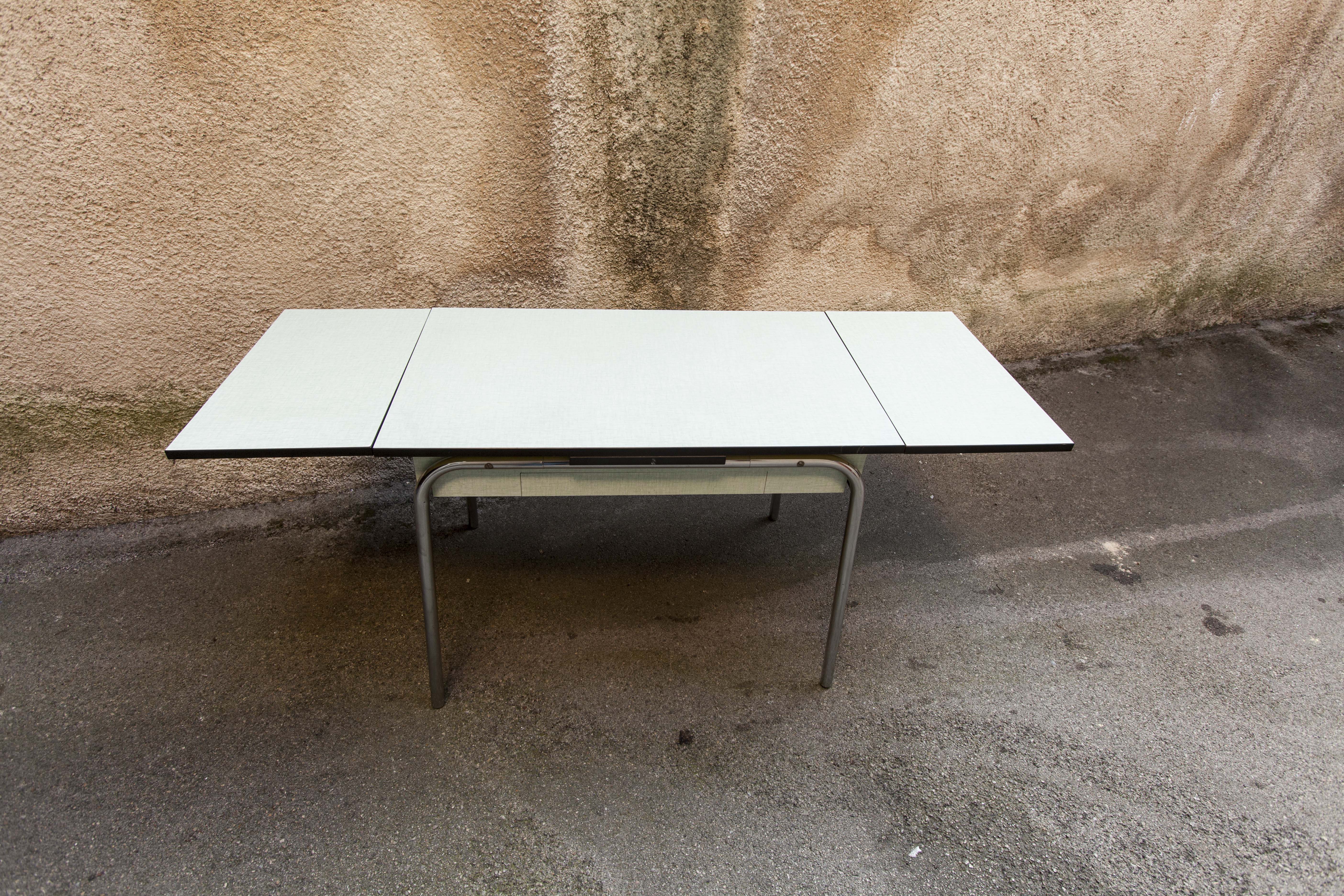 Green formica table, 1970