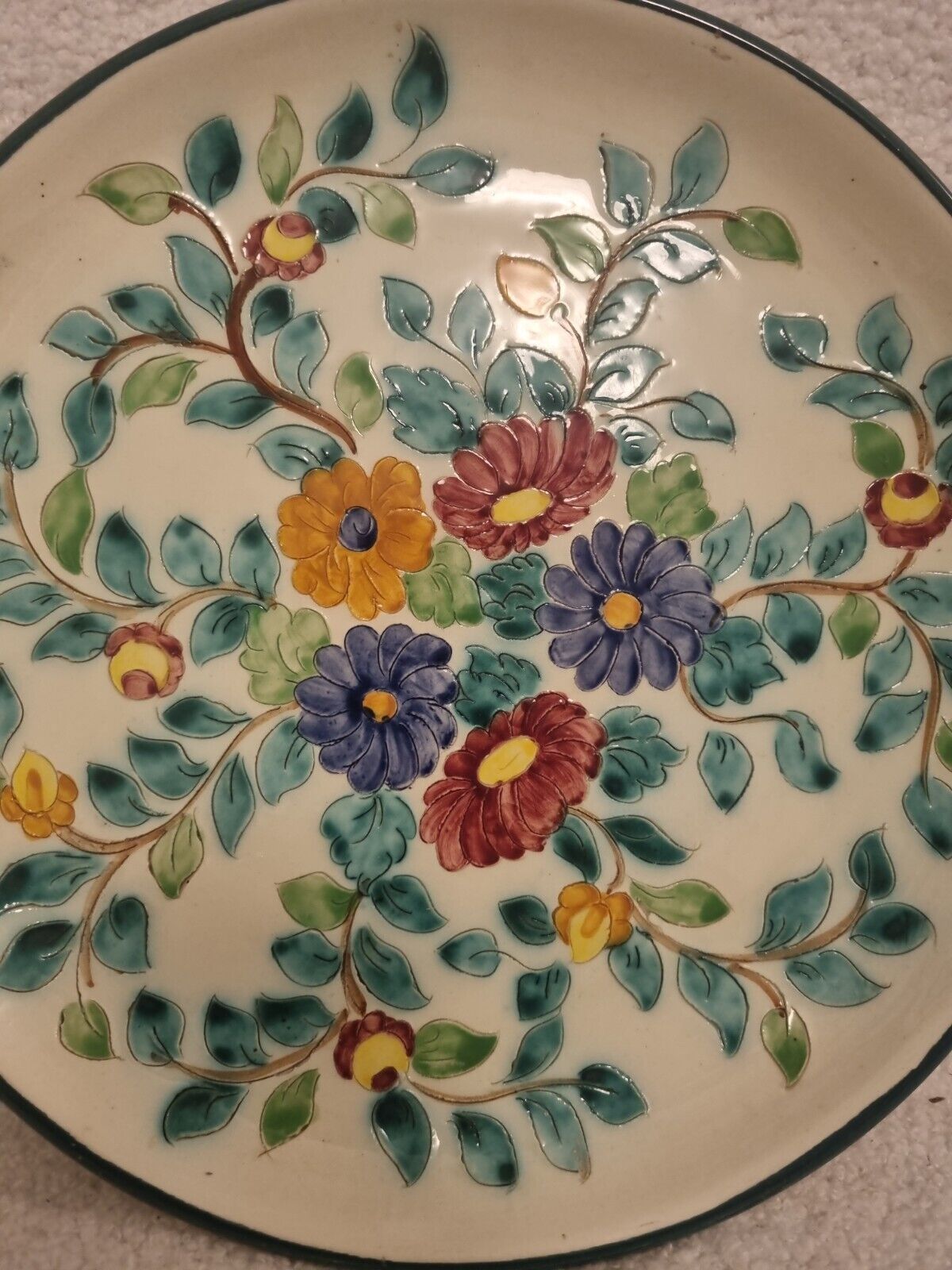 Round dish Cérard Monaco floral decoration