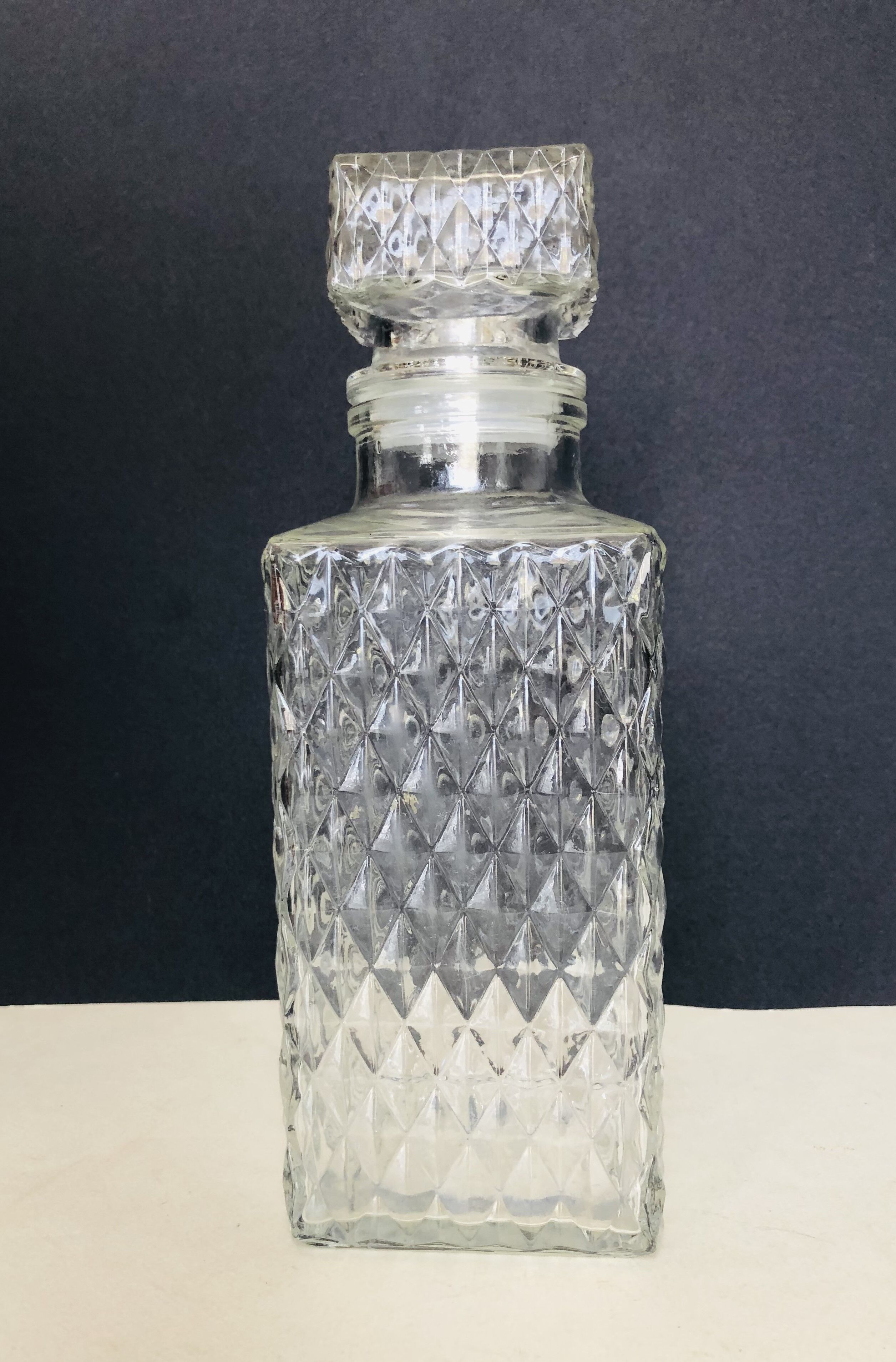 Glass whiskey bottle