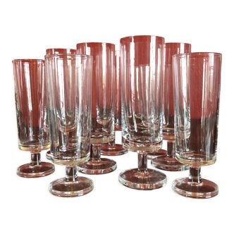 Series of 10 champagne flutes
