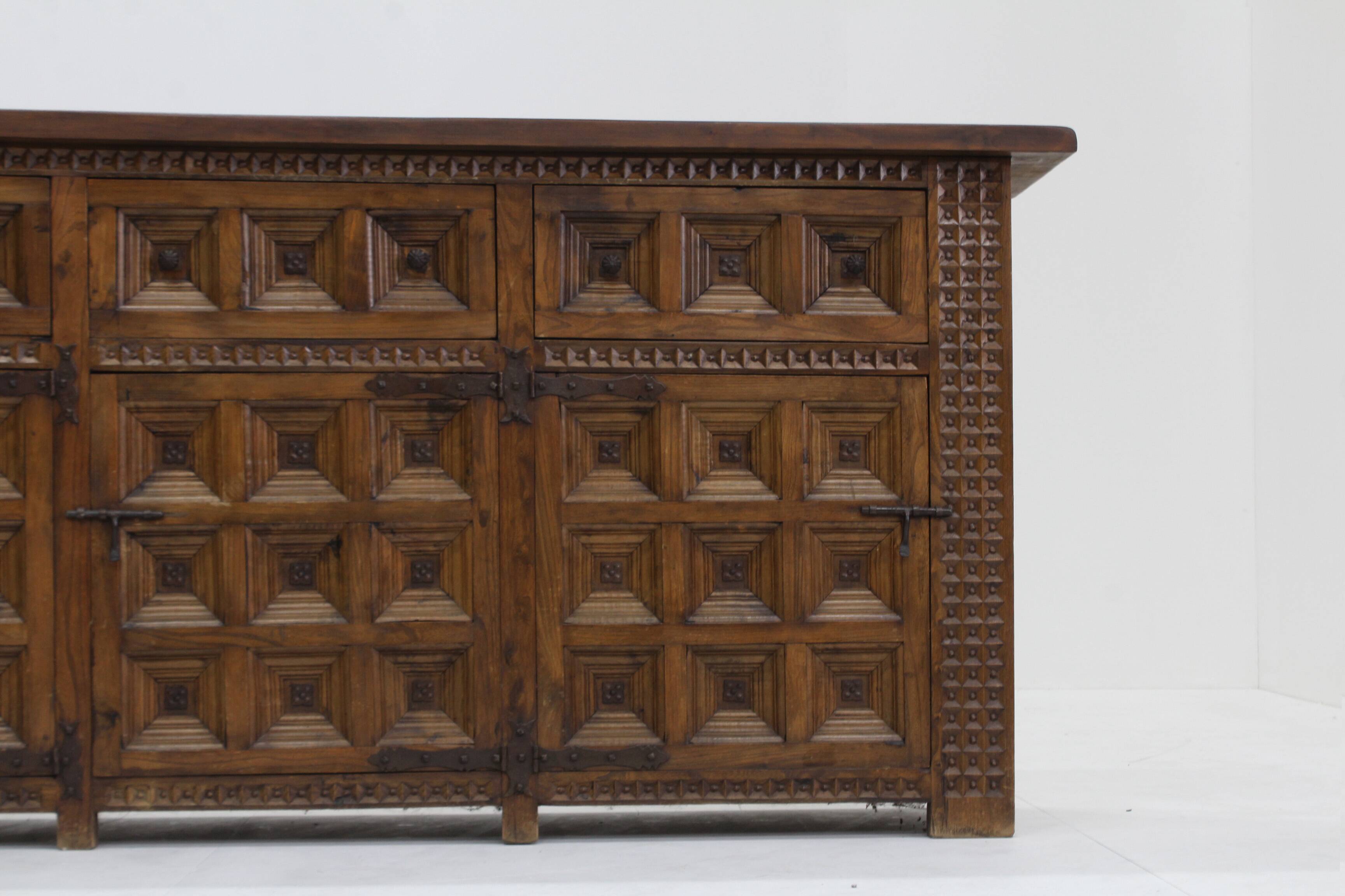 Spanish Brutalist Sideboard solid wood