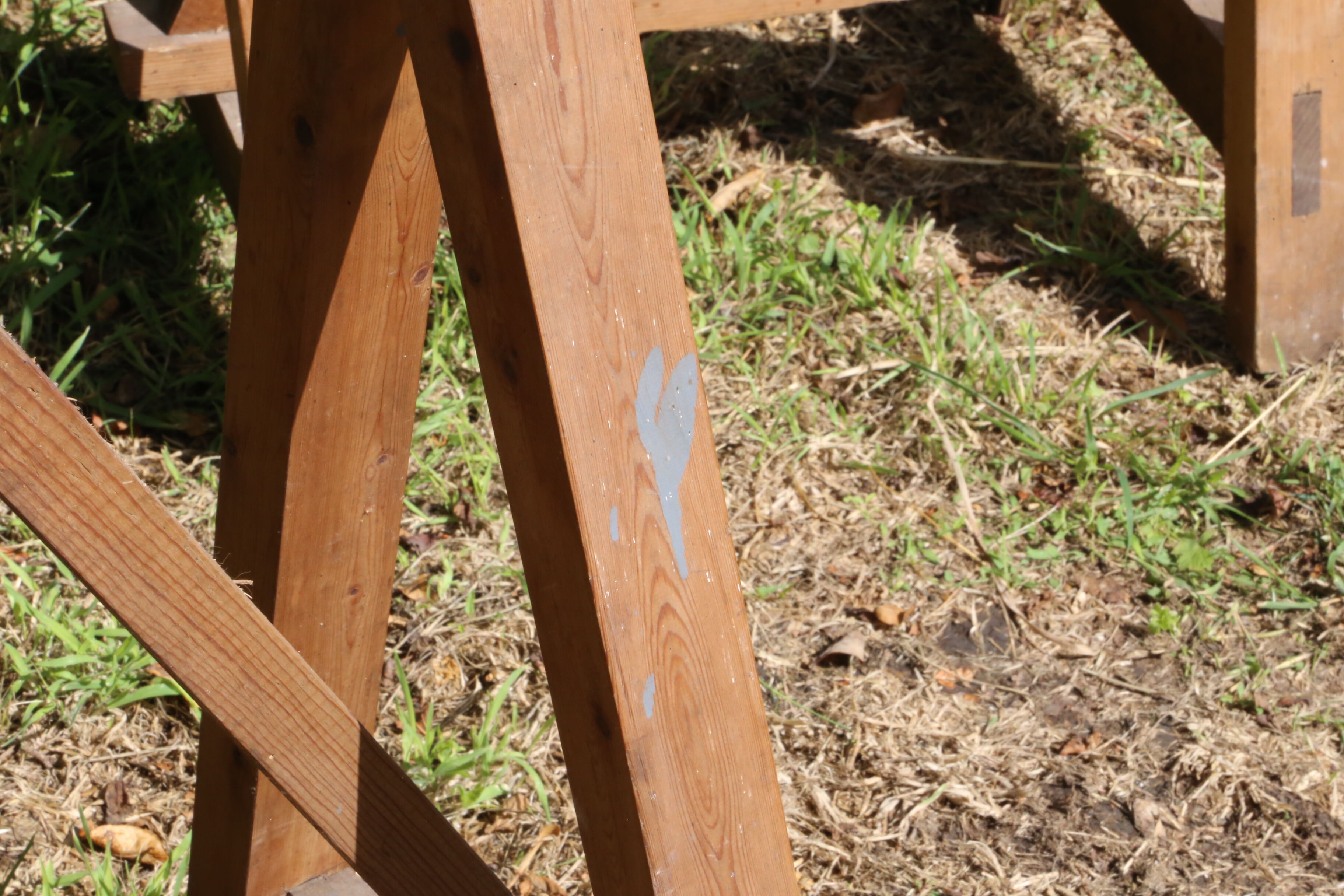 Farm table on trestles, 178 cm x 68 cm