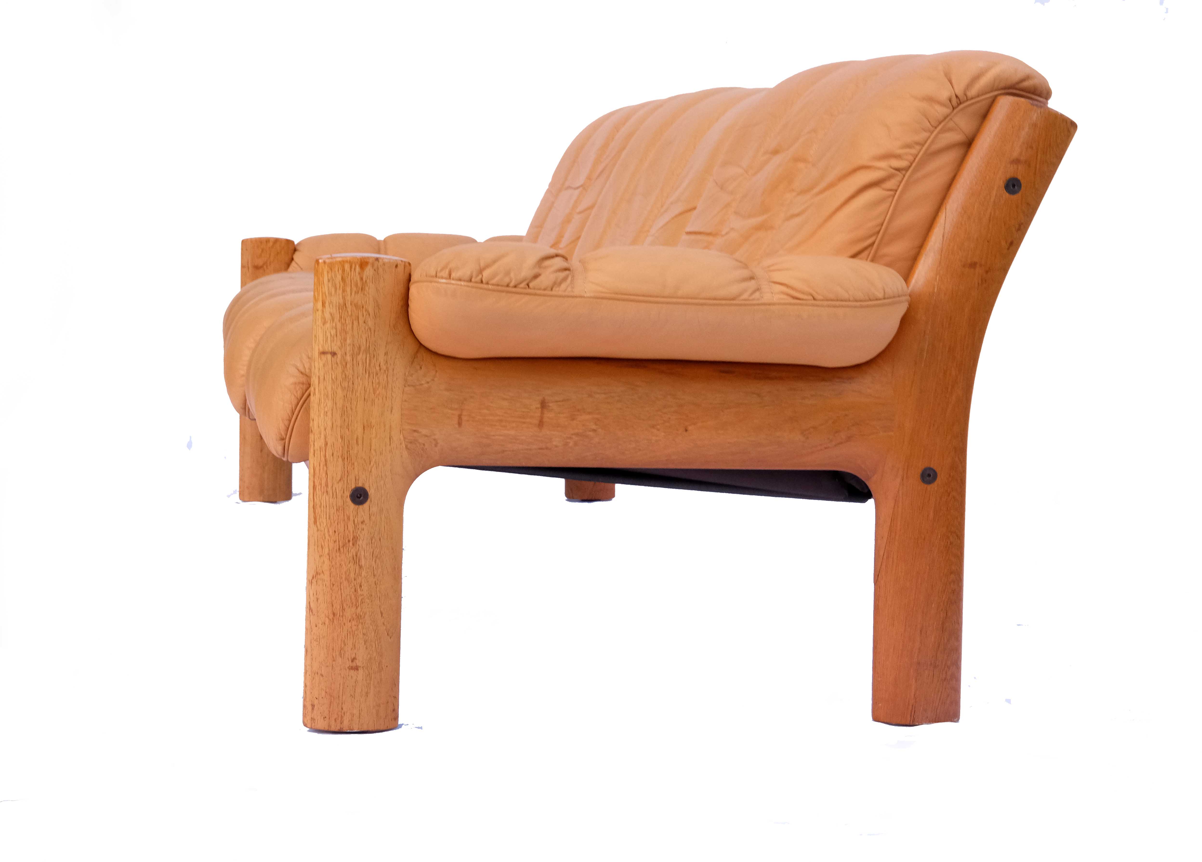 Norwegian modern ekornes teak & leather 3 seater sofa, model montana, 1970’s
