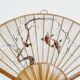 Fan hand painted fabric and bamboo