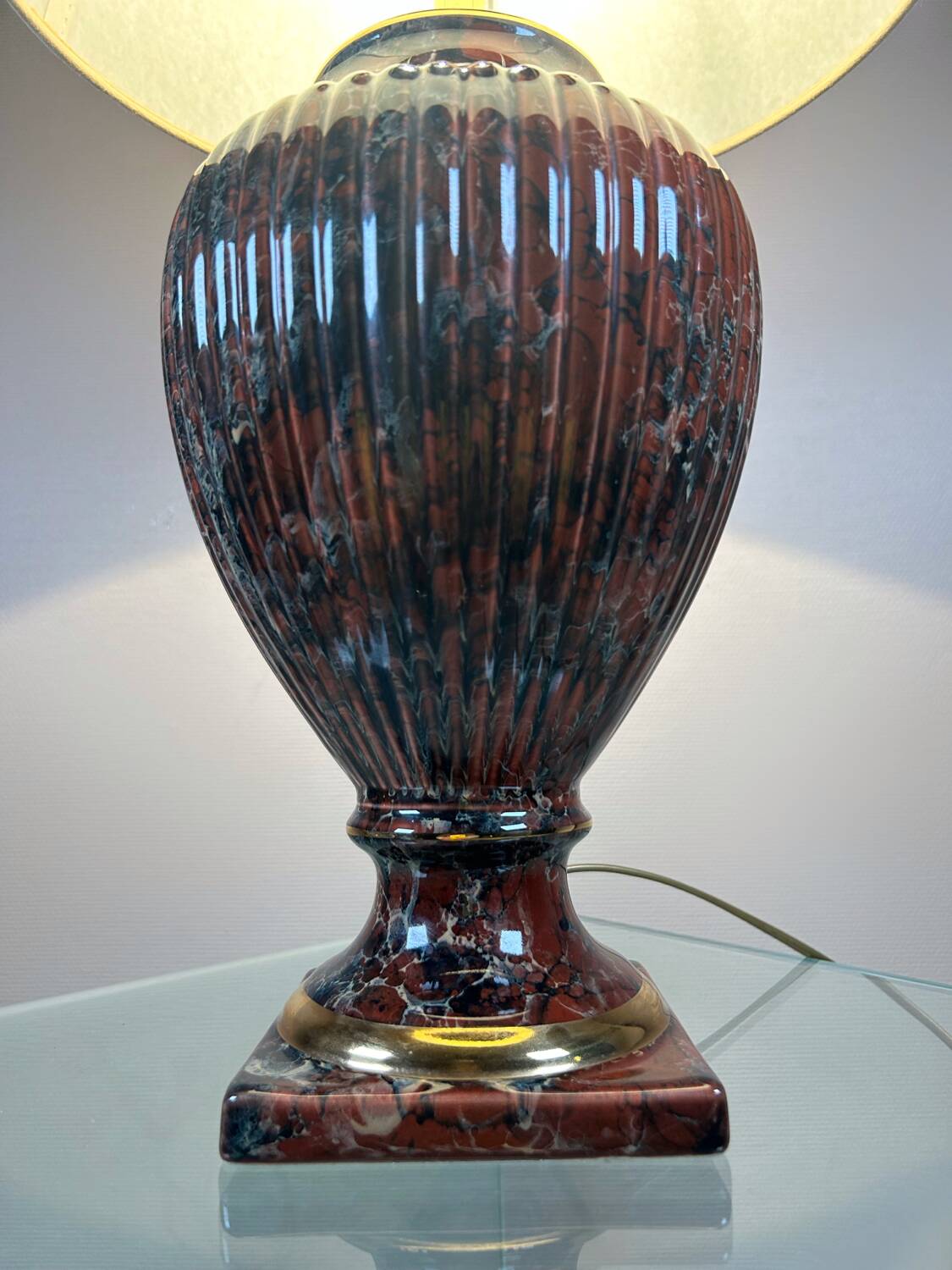 Luxury marbled ceramic lamp from the 80s