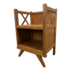 50s wooden cross-braced bedside table