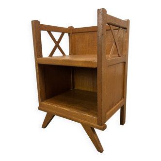 Table de chevet croisillons bois années 50