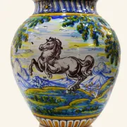 Large antique ceramic pot from Talavera, hand-painted.
