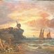 Pair of Impressionist paintings, Oil on canvas 1830, Romantic seascape