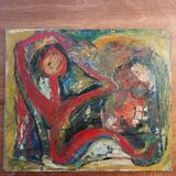 Peinture à l'huile sur carton