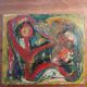 Oil painting on cardboard