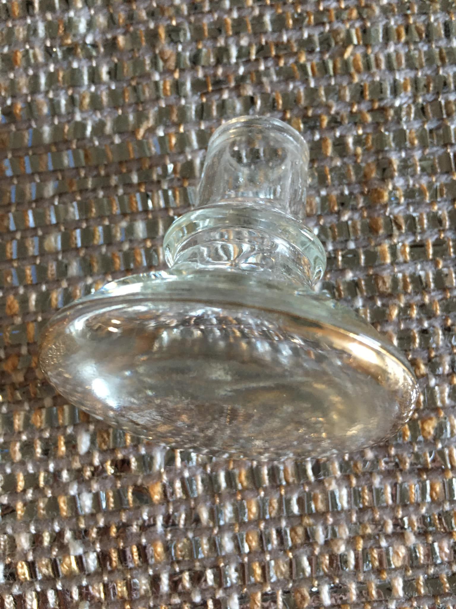 Antique carafe in blue granite glass and gilded edging
