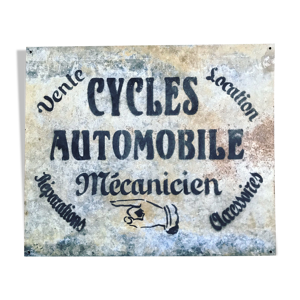 Enseigne ancienne cycles automobiles