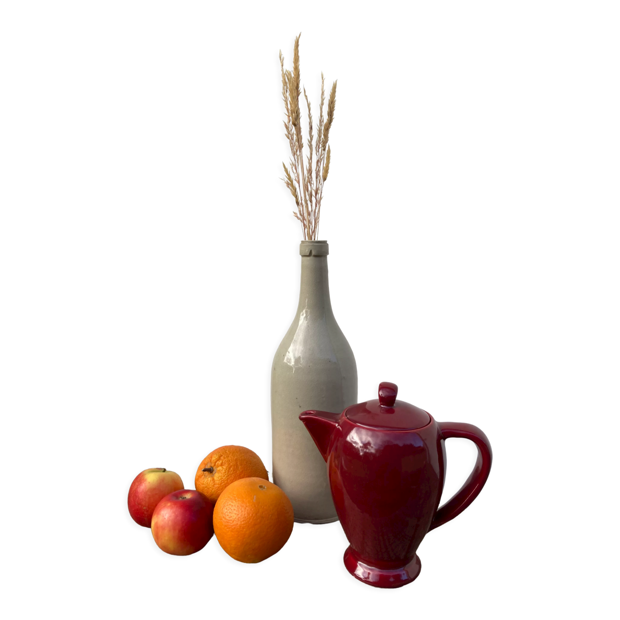 Vintage burgundy red teapot