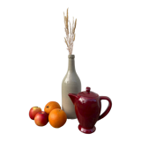 Vintage burgundy red teapot