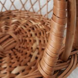 Basket, rattan/wicker basket, vintage french