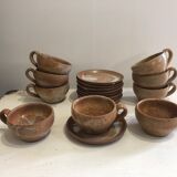 Set of 9 cups and under cups in sandstone