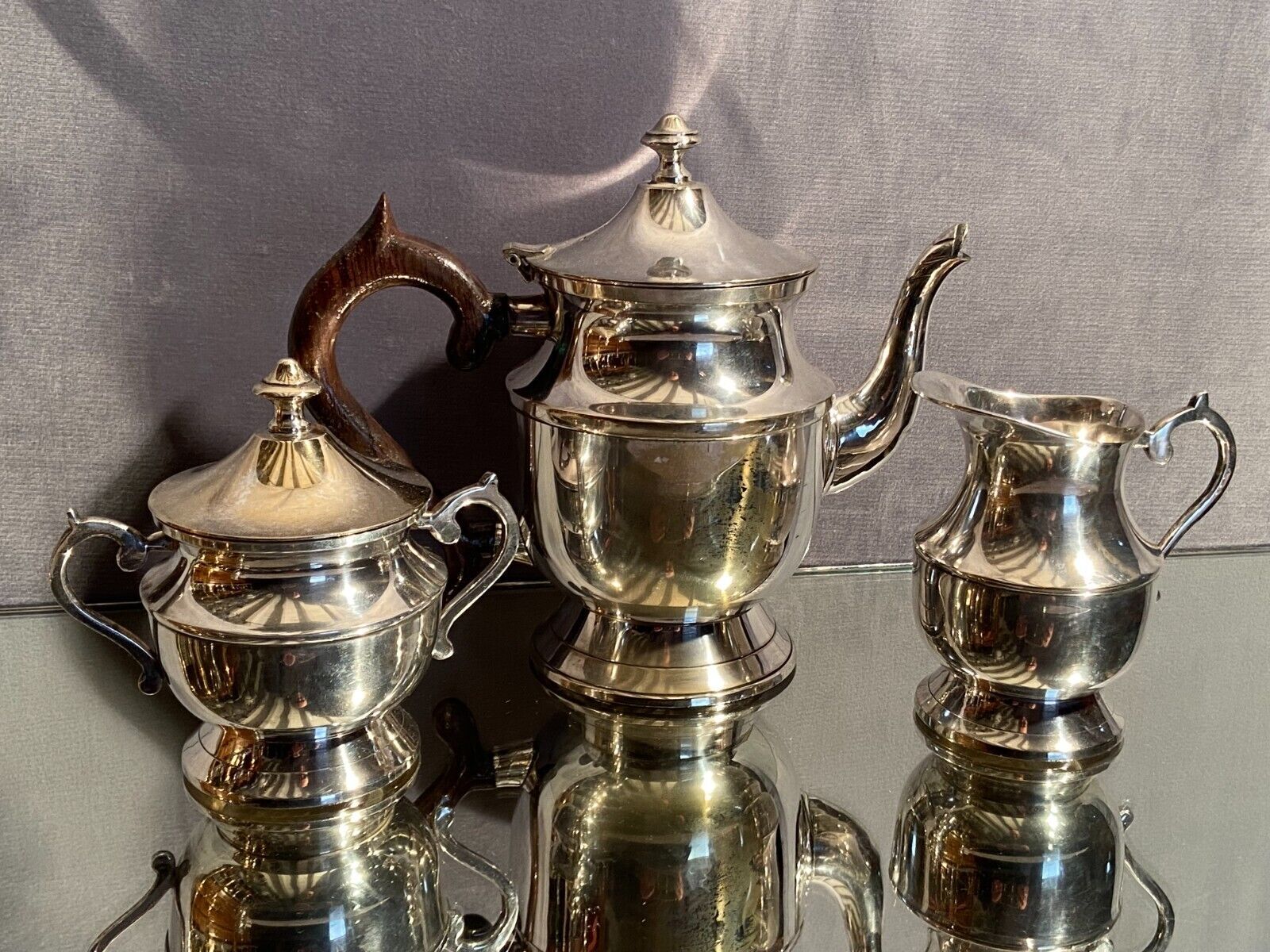 Tea set coffee Louis XV silver metal coffee maker teapot sugar pot milk pot