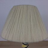 Ceramic lamp 60s and lampshade white wool