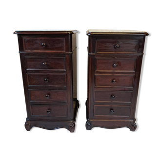 Pair of 19th century rosewood bedside tables