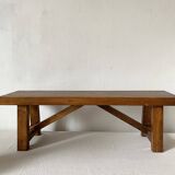 Low stool in varnished wood