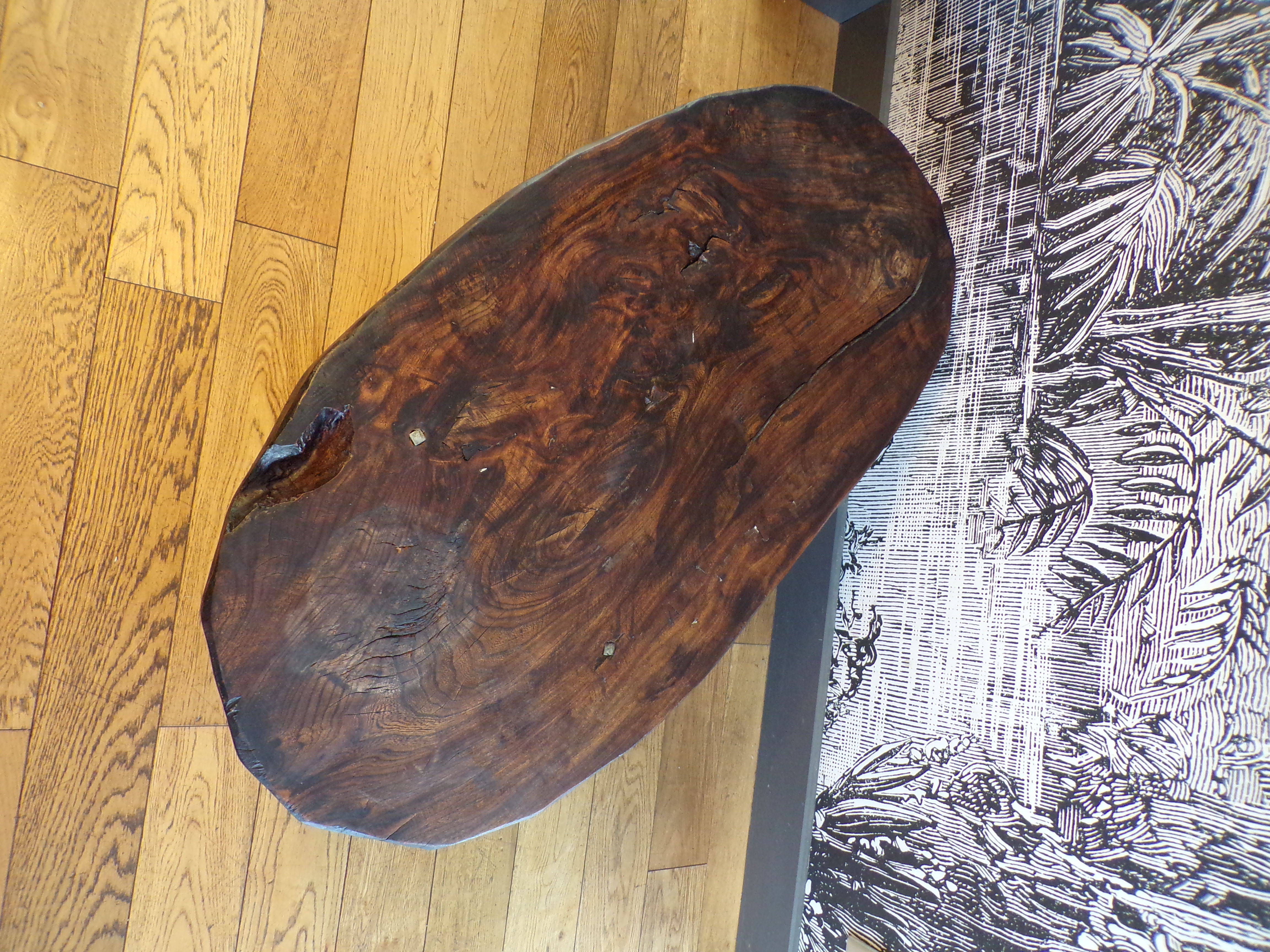 Brutalist coffee table in solid wood