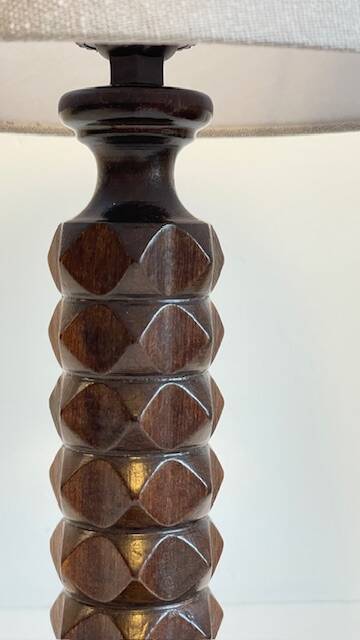 Lampe bois façon Charles Dudouyt