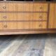 Vintage teak veneer enfilade in brown by Greaves & Thomas, 1960s, mid-century style.