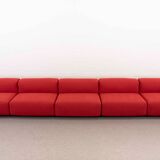 Vitra modular soft 5-seat sofa by Jasper Morrison in red Fabric