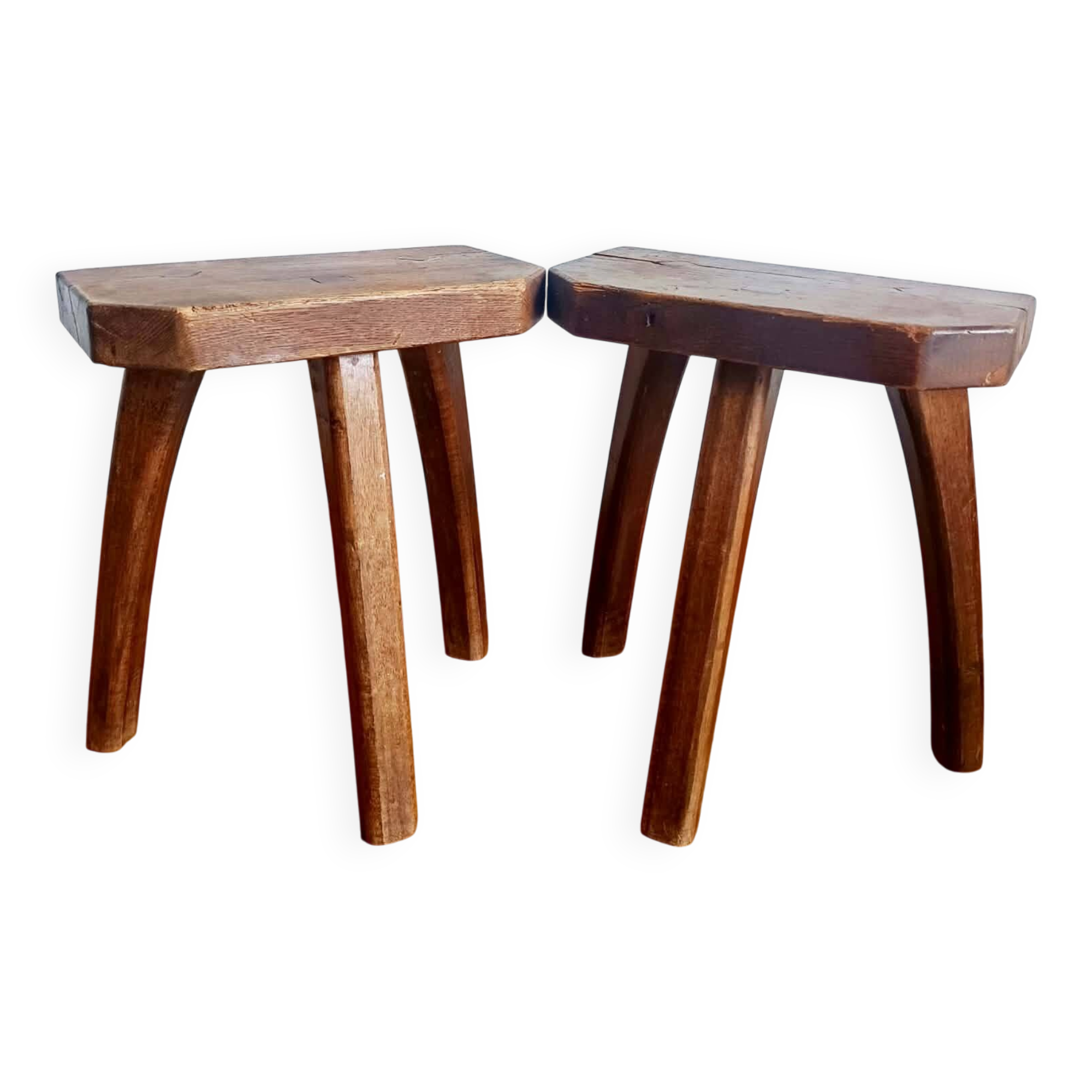 Pair of vintage brutalist stools